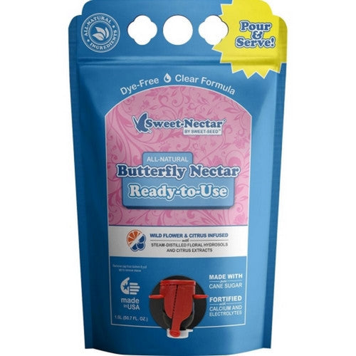 Sweet-Nectar  Butterfly Ready-To-Use Bag 1.5 L,Clear by Sweet-Nectar