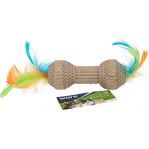 Ware, Corrugated Barbell Cat Toy, 4X1.25X1.25 IN