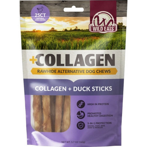 Wild Eats Collagen Retriever Sticks .6 CM X 5 IN-25,Duck by Wild Eats