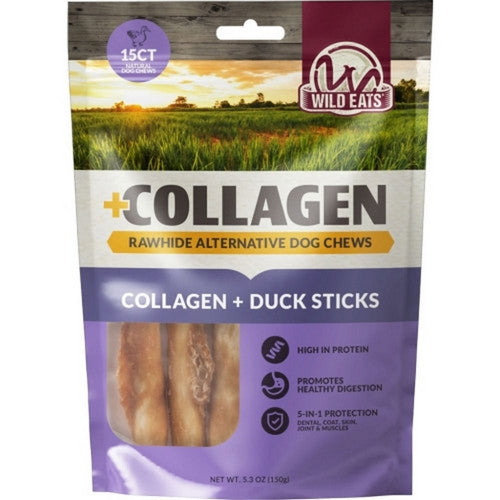 Wild Eats Collagen Retriever Sticks 1 CM X 5 IN-15,Duck by Wild Eats