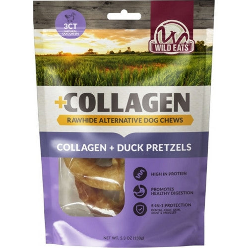 Wild Eats Collagen Pretzel 3 Pack,Duck by Wild Eats