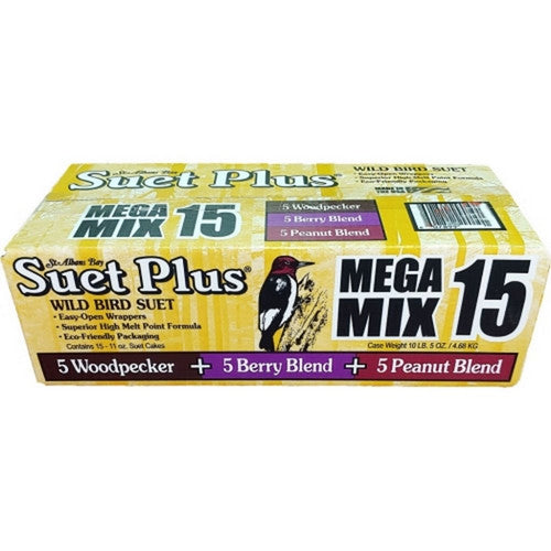 Suet Plus Mega Mix Pack 15 Pack,Woodpkr/Peanut/ by Suet Plus