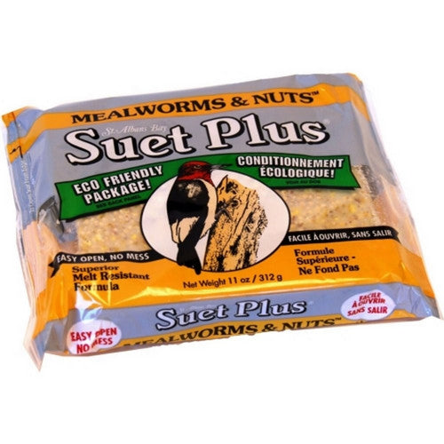 Suet Plus Suet Cake 11 Oz, Mealworm/Nuts by Suet Plus