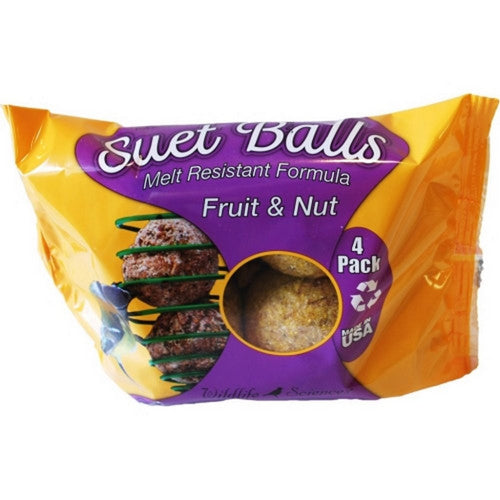 Wildlife Sciences Suet Balls 4 Pack,Fruit/Nut by Suet Plus