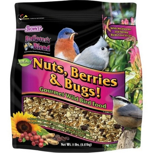 Bird Lover'S Blend Nuts Berries & Bugs! 5 Lbs by Brown's