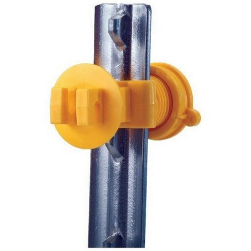 Dare, Western Screw-Tight T-Post Insulator, 25 Pack,Yellow