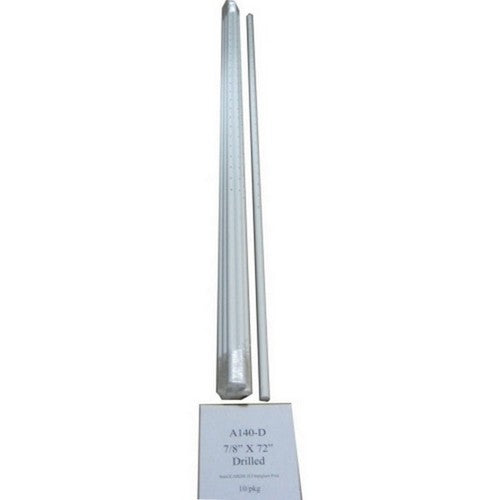 Sunguard Fiberglass Predrilled Fence Post 7/8 X 6 Feet,White by Geotek