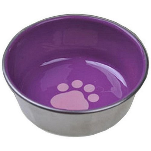 Van Ness, Assorted Decorated Stainless Steel Cat Dish, 8 Oz