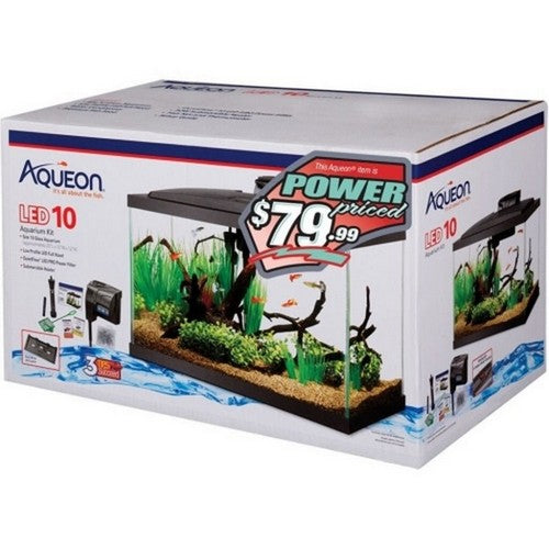 Aqueon Led Aquarium Kit Rectangle Prepriced 10 Gallons / 20 X 10 X 12,Black by C&S