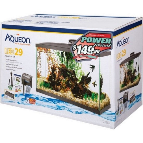 Aqueon Led Aquarium Kit Rectangle Prepriced 29 Gallons / 30 X 12 X 18,Black by C&S