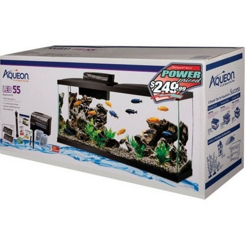 Aqueon Led Aquarium Kit Rectangle Prepriced 55 Gallons / 48 X 13 X 20,Black by C&S