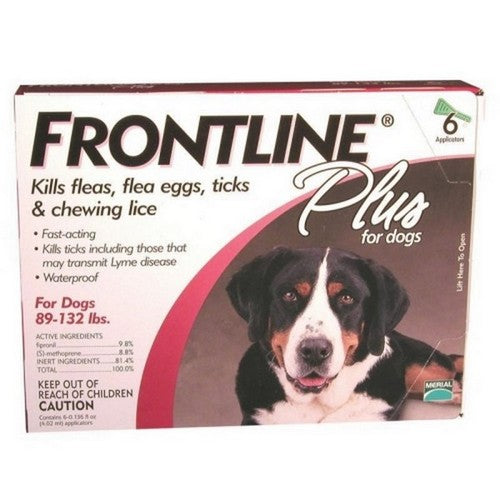 Frontline, Frontline Plus For Dogs, 89-132 Lbs / 6 Pack