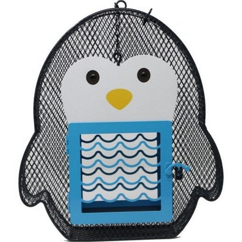 Heath, Suet 'N Seed Feeder Penguin, 2 CAKE CAP,Blue/White