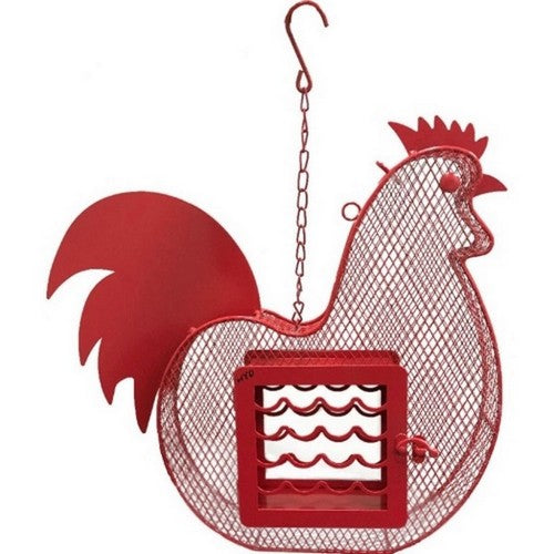 Heath, Suet 'N Seed Feeder Rooster, 2 CAKE CAP,Red