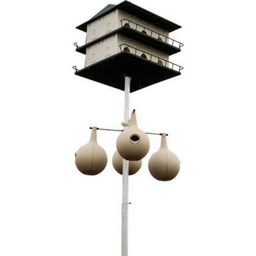 Heath, Purple Martin House Pole W/Gourd Rack Kit, 15 Feet,White