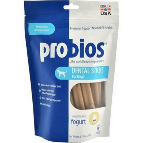 Pets Prefer, Probios Dental Sticks For Dogs, 8.11 Oz / 13 Pack, Yogurt