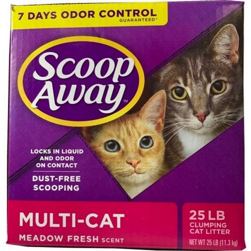 Scoop Away, Scoop Away Multi-Cat Scented Clumping Litter, 25 Lbs,Meadow Fresh