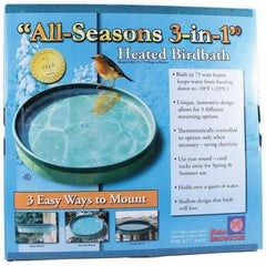 All Seasons 3-In-1 Heated Birdbath 75 Watt,Green by Farm Innovators