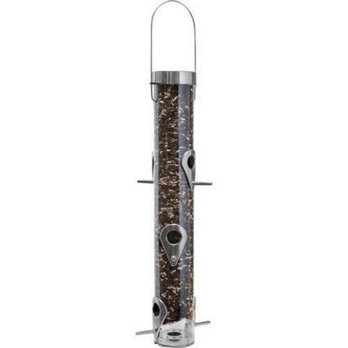 Droll Yankees, Classic Sunflower Feeder W/Ring Pull, 1 Lb CAP,Silver