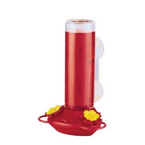 Perky-Pet, Window Mounted Glass Hummingbird Feeder, 14 Oz Cap, Red (Case Of 2)