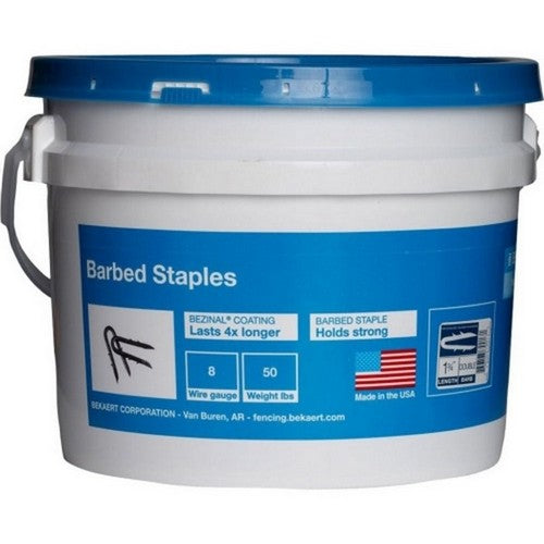 Gripple, Bekaert Barbed Fence Staple Bezinal Coated Bucket, 8 GA-1.25 IN-50