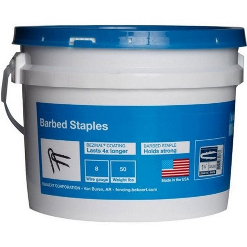 Gripple, Bekaert Barbed Fence Staple Bezinal Coated Bucket, 8 GA-1.50 IN-50