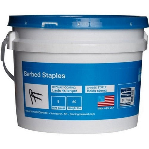 Gripple, Bekaert Barbed Fence Staple Bezinal Coated Bucket, 8 GA-1.75 IN-50