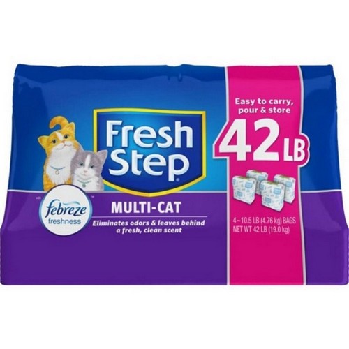 Scoop Away, Fresh Step Multi-Cat Clumping Litter W/Febreze, 42 Lbs
