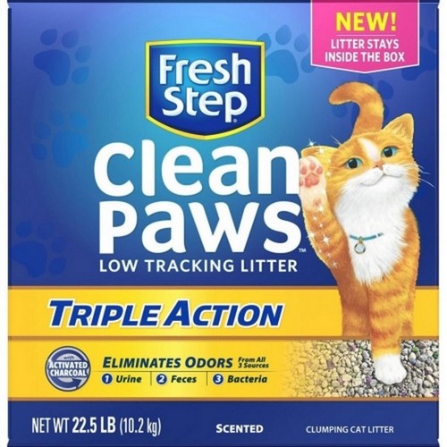 Fresh Step Clean Paws Triple Action Litter 22.5 Lbs,Scented by Scoop Away
