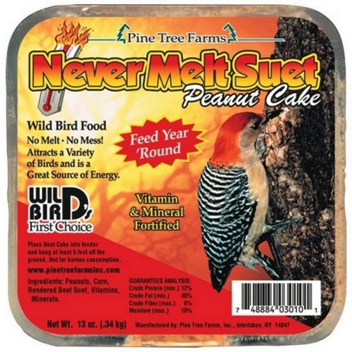 Pine Tree Farms, Pine Tree Farms Never Melt Suet Cake, 13 Oz, Peanut