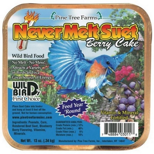Pine Tree Farms, Pine Tree Farms Never Melt Suet Cake, 13 Oz, Berry