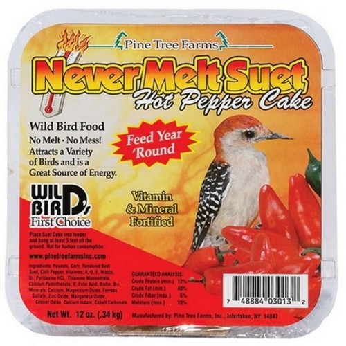 Pine Tree Farms, Pine Tree Farms Never Melt Suet Cake, 12 Oz, Hot Pepper