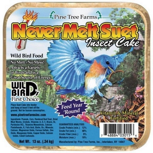 Pine Tree Farms, Pine Tree Farms Never Melt Suet Cake, 13 Oz, Insect