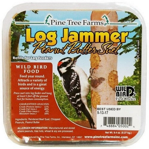 Pine Tree Farms, Pine Tree Farms Log Jammer Suet Plugs, 9.4 Oz / 3 Pack, Peanut Butter
