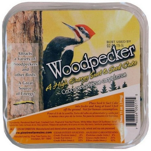 Pine Tree Farms, Pine Tree Farms Woodpecker Hi Energy Suet, 11 Oz, Hi / Energy
