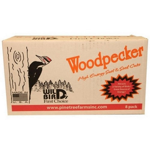Pine Tree Farms, Pine Tree Farms Woodpecker Hi Energy Suet Value Pk, 8 Pack,Hi-Energy