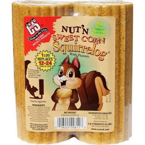 C&S Squirrelog Refill 32 Oz / 2 PK, Nut/Sweet Corn by C&S