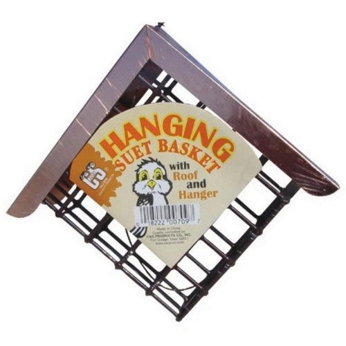 C&S Hanging Suet Basket W/Roof 2 X 8 X 7 Inches,Black/Copper by C&S