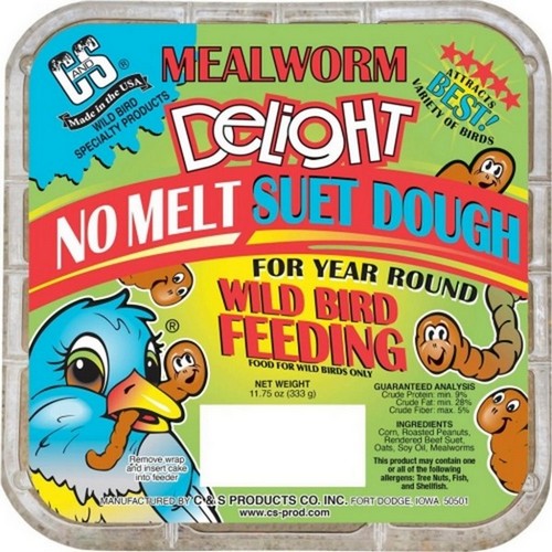 C&S Delight No Melt Suet Dough 11.75 Oz, Mealworm by C&S