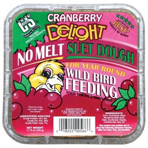 C&S Delight No Melt Suet Dough 11.75 Oz, Cranberry by C&S