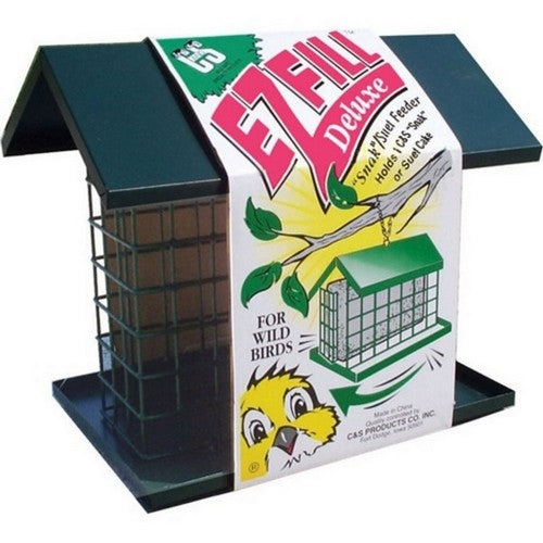 C&S E-Z Fill Snak/Suet Feeder W/Roof & Platform 8 X 10.75 X 7.4 Inches,Green by C&S