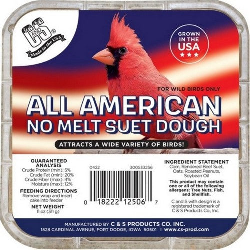 C&S All American No Melt Suet Dough 11 Oz, Corn/Peanut by C&S