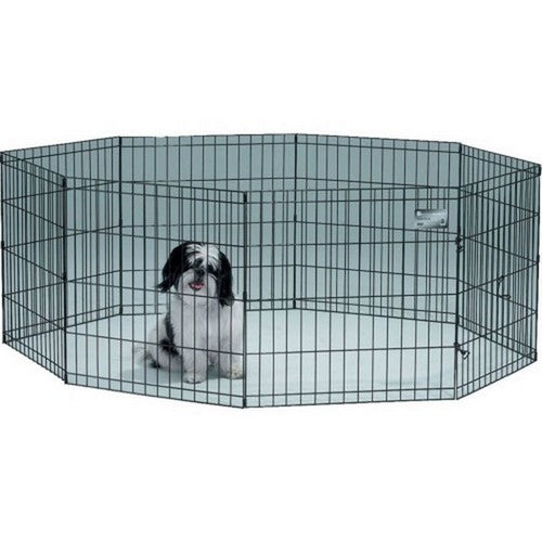 Midwest Homes, 8 Panel Exercise Pen, 24X24 Inches, Black