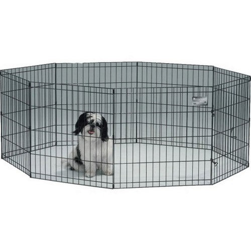Midwest Homes, 8 Panel Exercise Pen, 24X30 Inches, Black