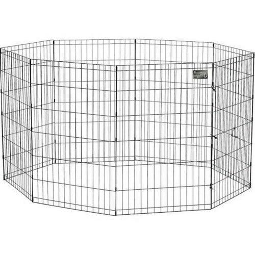 Midwest Homes, 8 Panel Exercise Pen, 24X36 Inches, Black