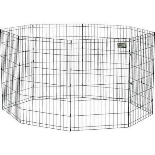 Midwest Homes, 8 Panel Exercise Pen, 24X42 Inches, Black