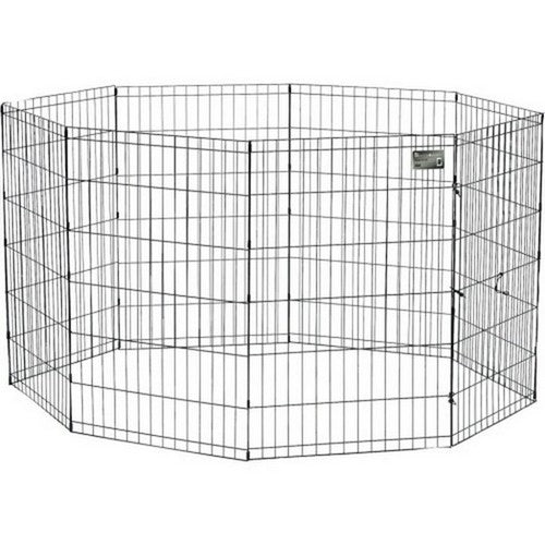 Midwest Homes, 8 Panel Exercise Pen, 24X48 Inches, Black