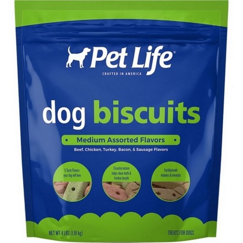 Buttons And Bows, Pet Life Dog Biscuits, 4 Lbs Medium / Assorted