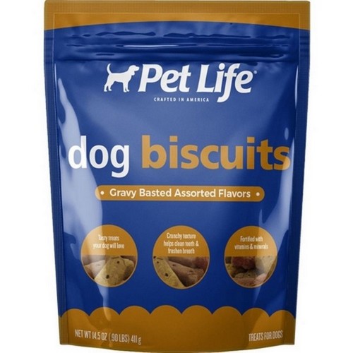 Buttons And Bows, Pet Life Dog Biscuits, 14.5 Oz, Assorted Gravy