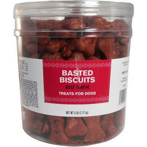 Buttons And Bows, Pet Life Dog Biscuits Barrel, 6 Lbs,Beef